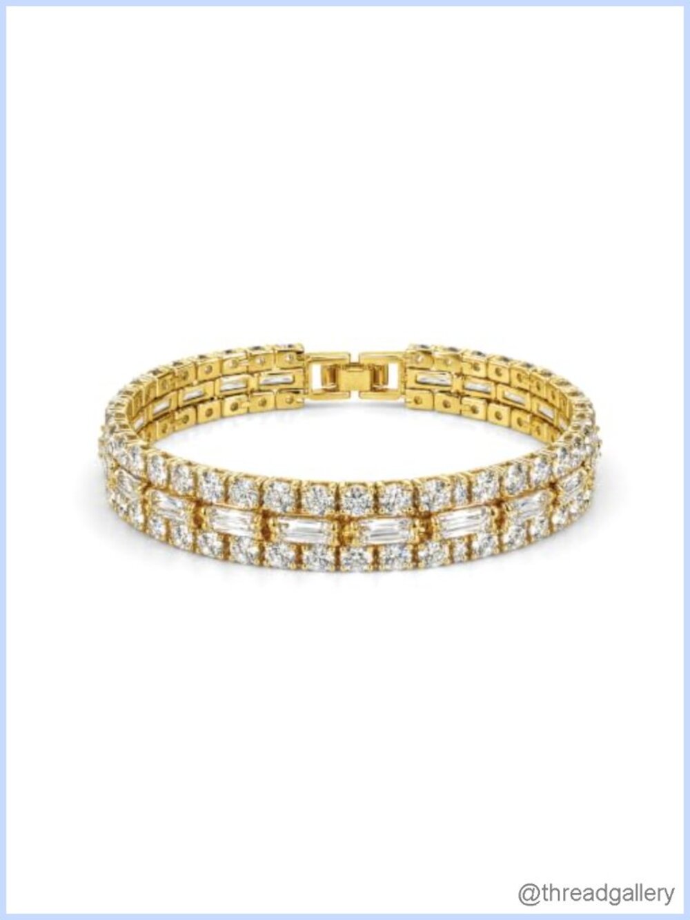 18K Gold Plated Cubic Zirconia Tennis Bracelet 7" Women's Classic Gift